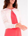 Off white openwork knit jacket