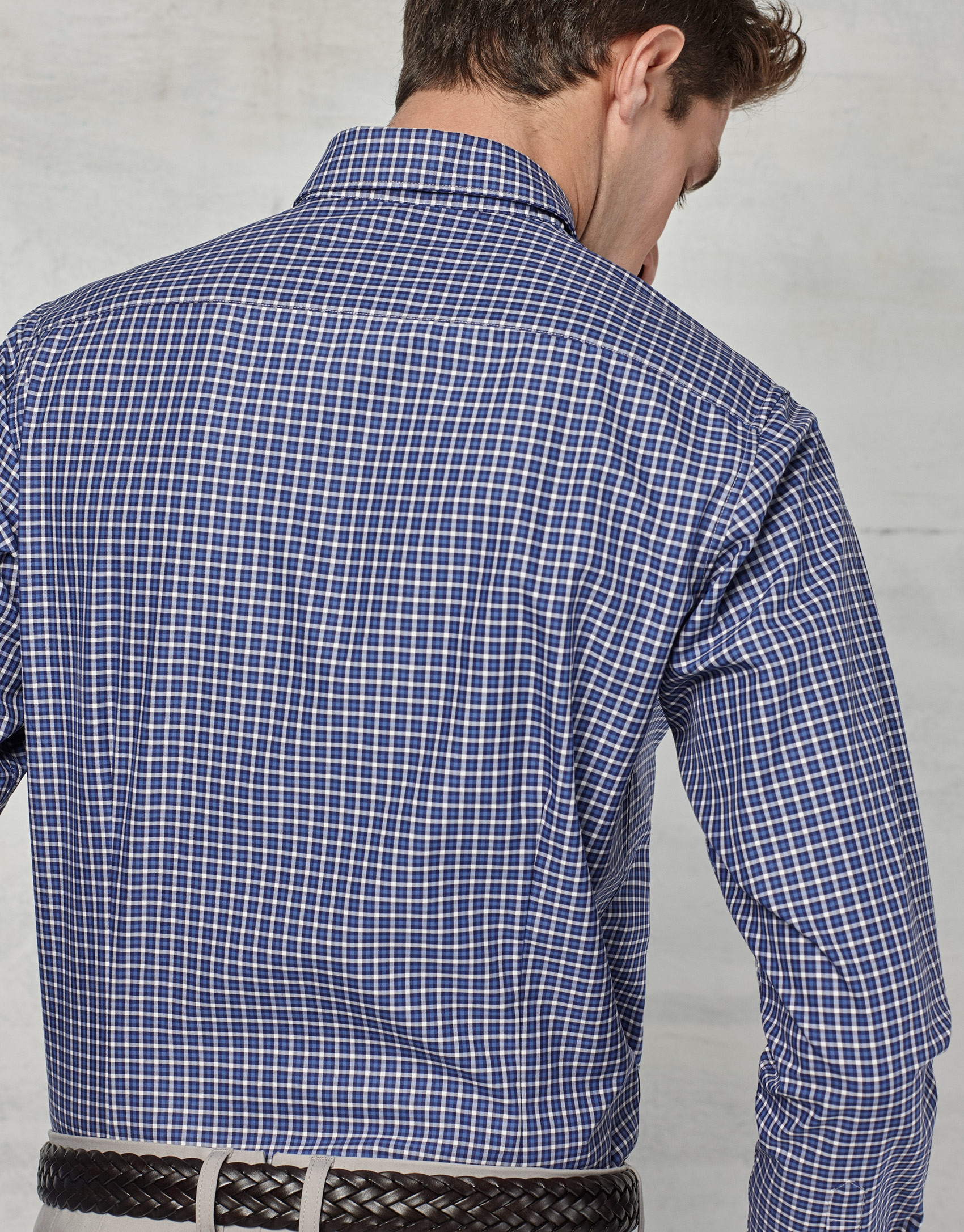 Camisa sport cuadro azul / blanco