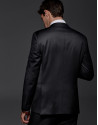 Black wool slim fit suit