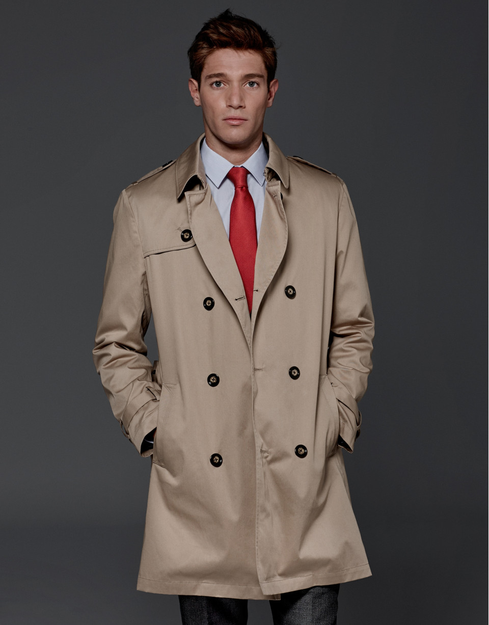 Beige classic raincoat