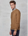 Ochre woven sweater with square collar