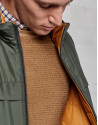 Ochre woven sweater with square collar