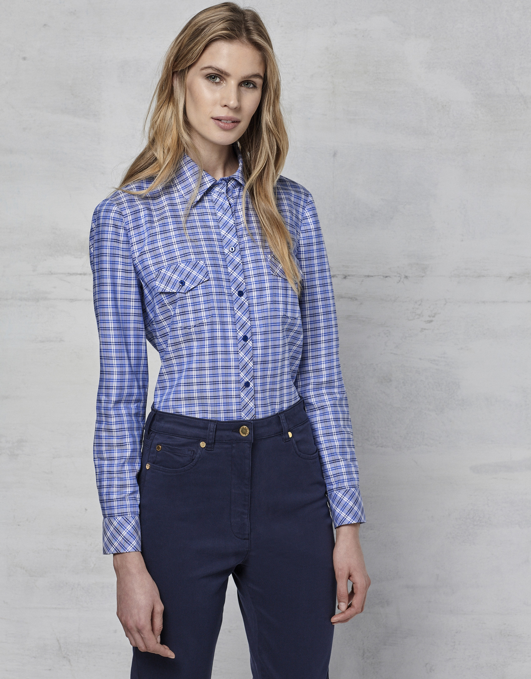Indigo checked shirt