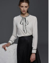Ivory shirt with bow collar