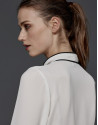 Camisa lazo cuello crudo