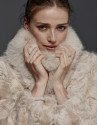 Beige lambskin coat