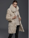 Beige lambskin coat