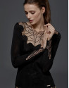 Red lace cocktail sweater