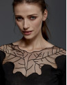 Red lace cocktail sweater