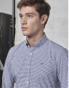 Navy blue Vichy shirt with design