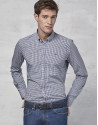 Navy blue Vichy shirt with design