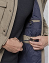 Mink colored, three-quarter jacket with 4 pockets