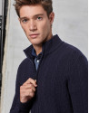 Navy blue jacket with zipper