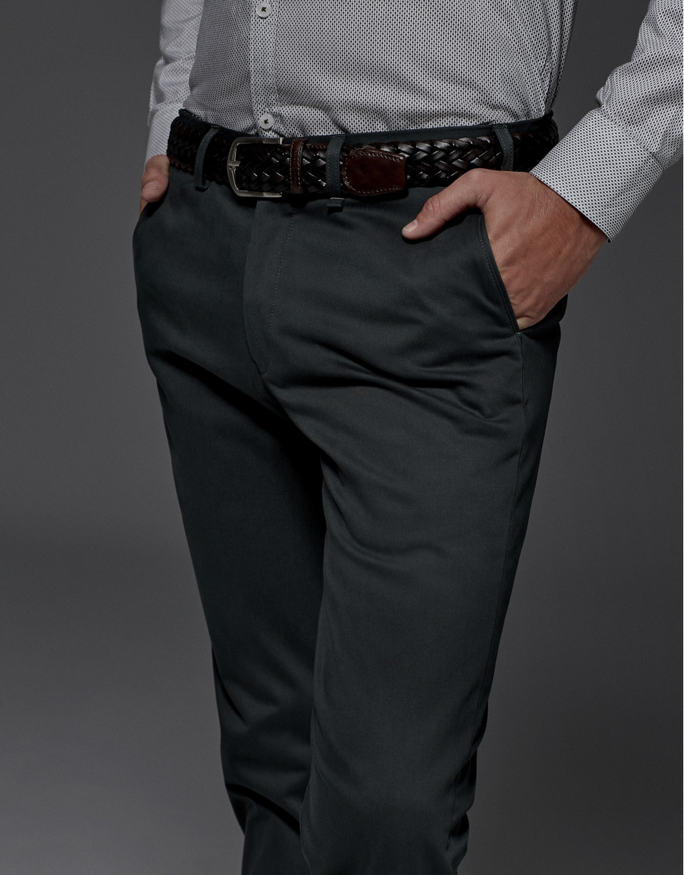 Pantalón chino algodón verde