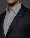 Navy blue / green sports jacket with patch pockets