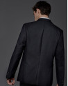 Navy blue / green sports jacket with patch pockets