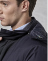 Navy blue, removable vest and parka