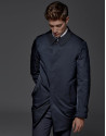 Gabardina acolchada azul marino con chaleco interior