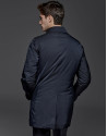 Gabardina acolchada azul marino con chaleco interior