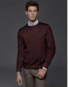 Jersey cuello caja tintado color granate
