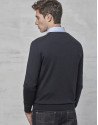 Jersey cuello pico lana marino