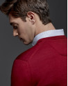 Jersey cuello pico lana rojo