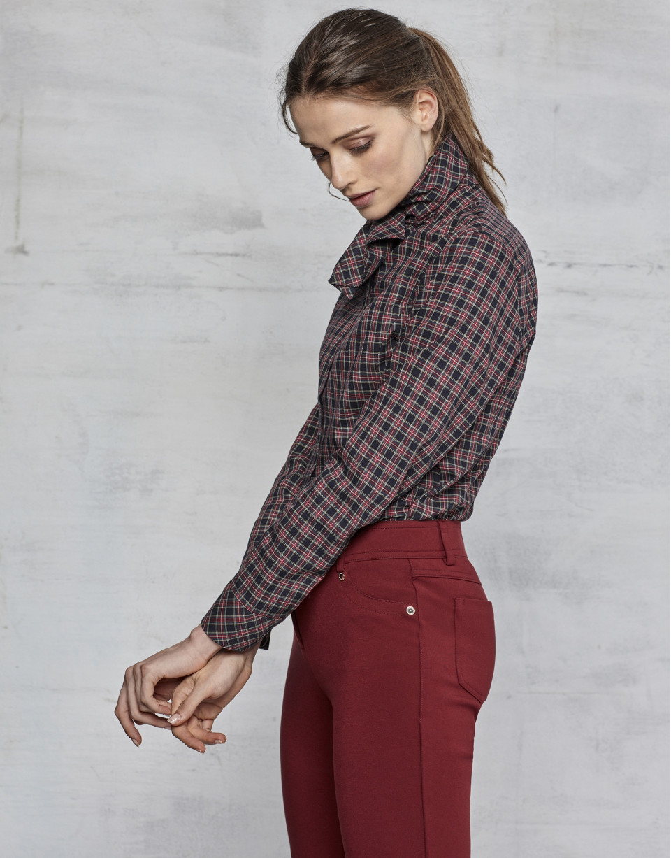 Camisa lazada cuadro escocés