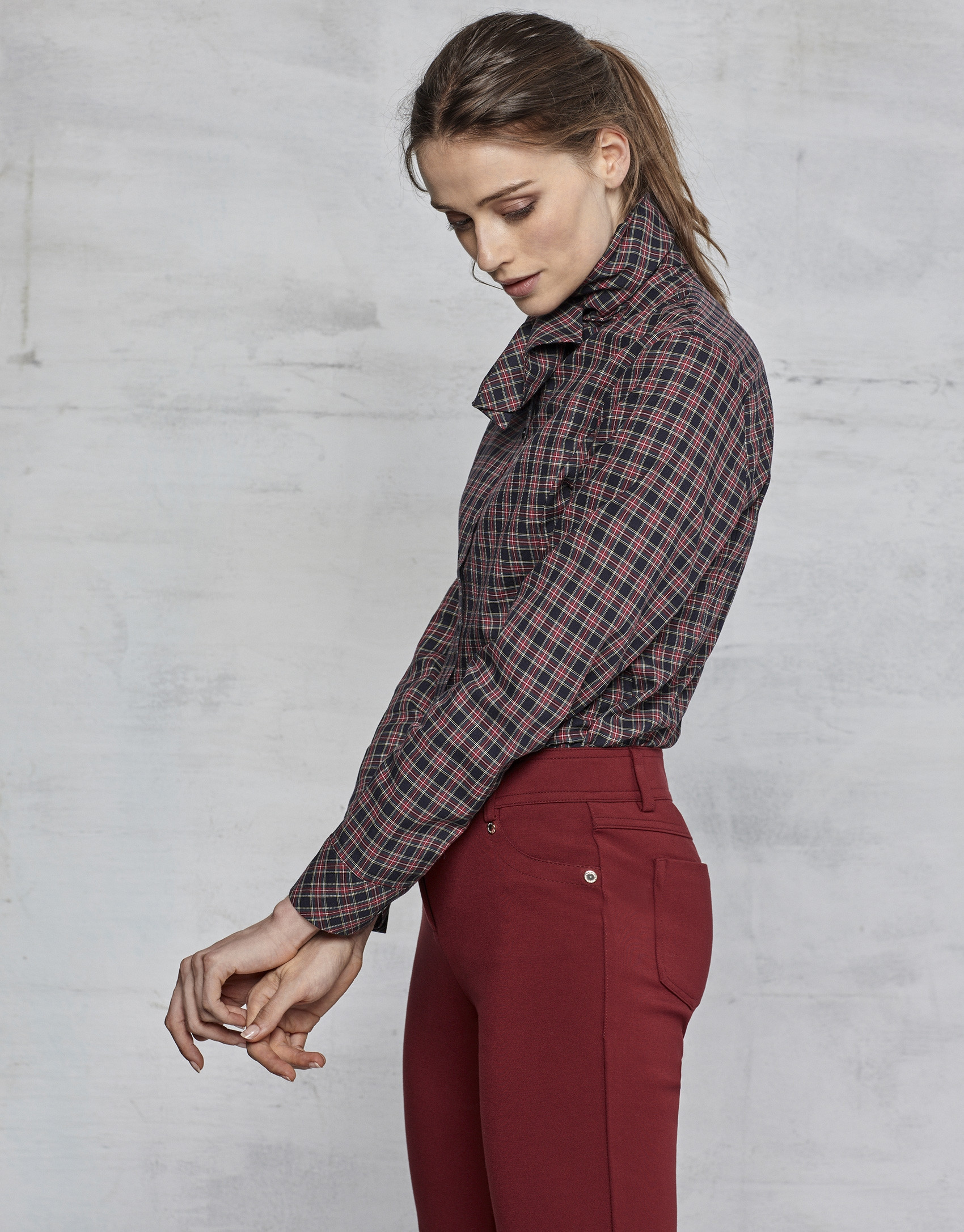 Camisa lazada cuadro escocés