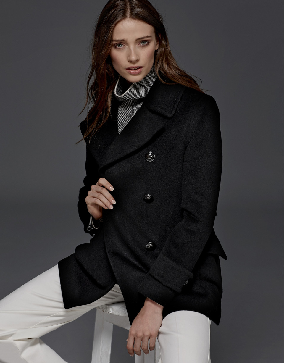 Black sailor's pea jacket