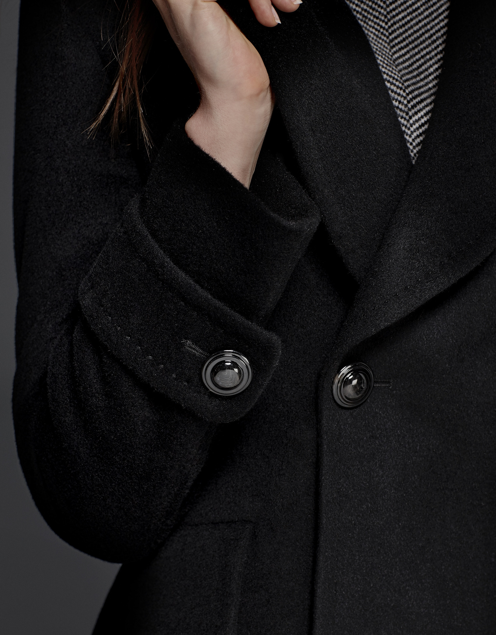 Black sailor's pea jacket