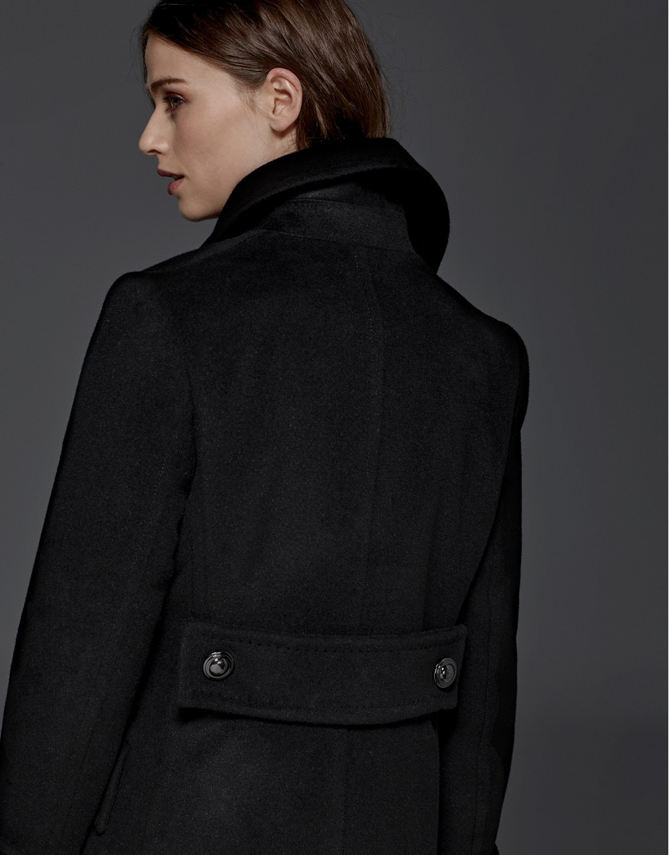 Black sailor's pea jacket