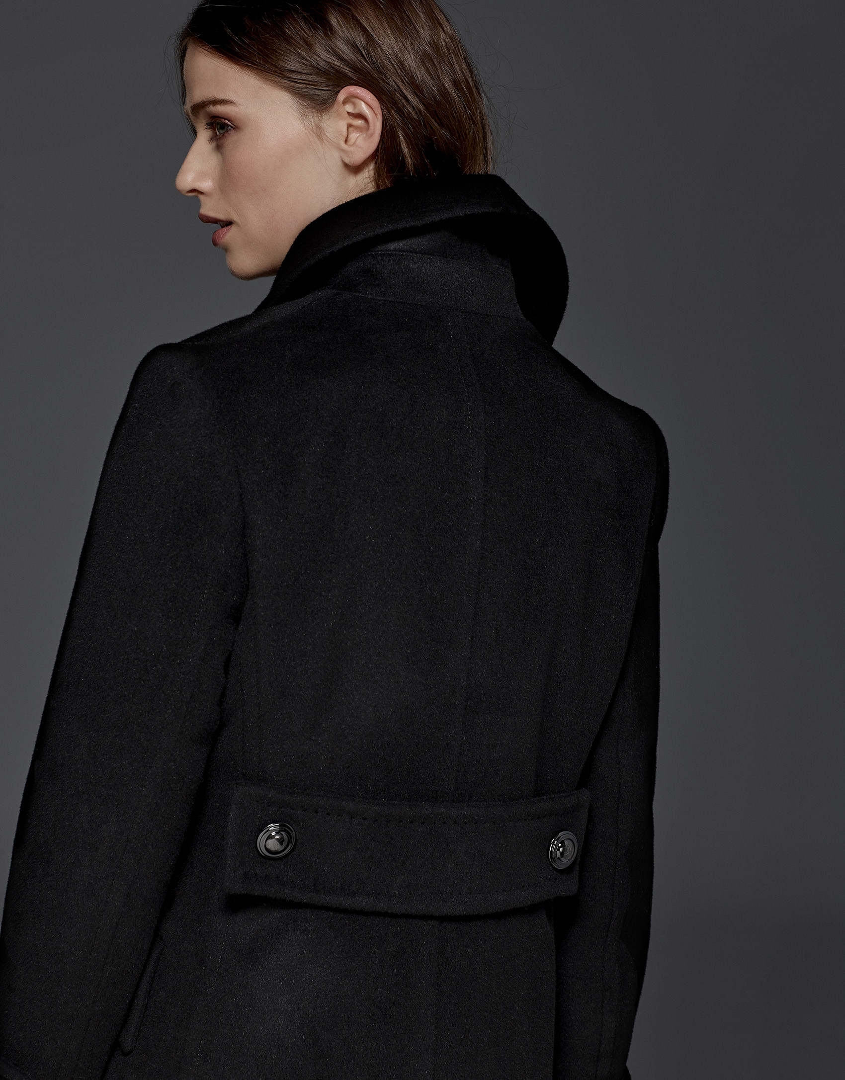 Black sailor's pea jacket