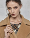 Long fitted camel coat