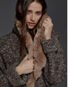 Grey knit three-quarter coat