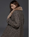 Chaquetón punto oversize gris