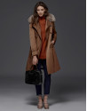 Trench clásico marrón interior acolchado