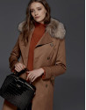 Brown classic trench coat with quilted lining