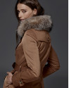 Brown classic trench coat with quilted lining