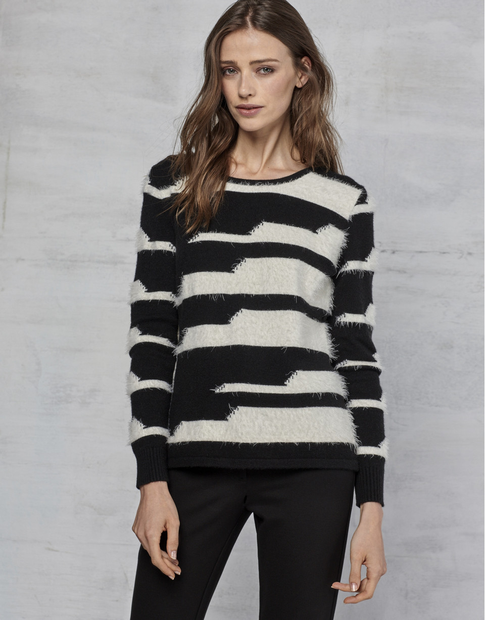 Black/white striped sweater