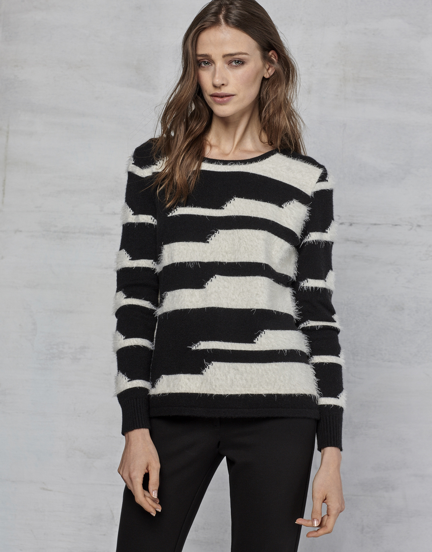 Black/white striped sweater