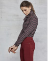 Maroon pants with 5 pockets