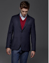 Navy blue sports jacket with patch pockets