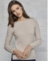 Jersey lana merino estructura color ivory