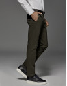 Khaki chinos with micro print