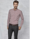 Maroon Vichy shirt with design