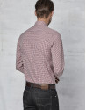 Camisa en vichy granate con fantasía