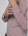 Camisa en vichy granate con fantasía
