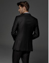 Traje regular falso liso negro
