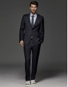 Traje Half Canvas regular cuadro difuminado azul marino