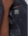 Navy blue wool three-quarter coat